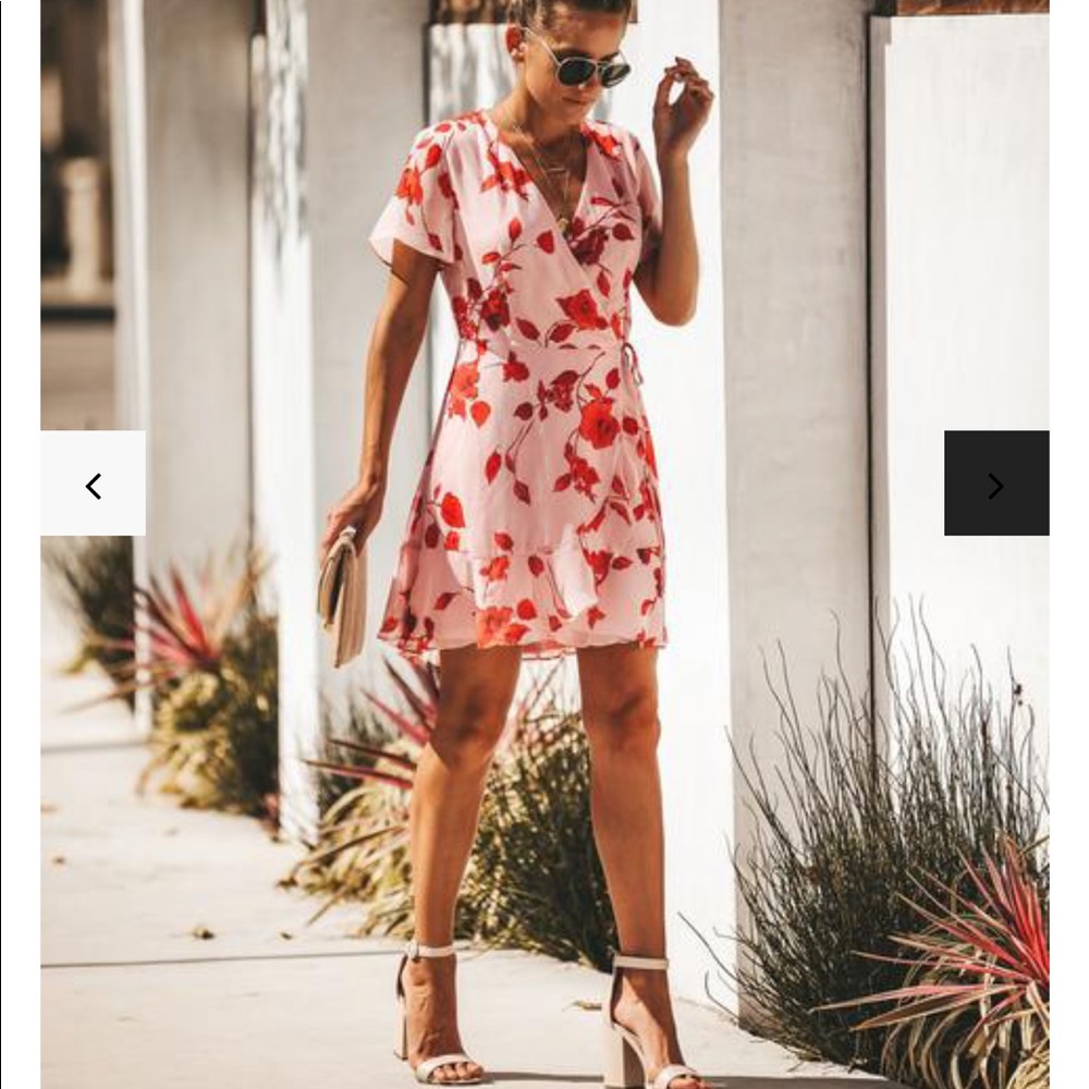 Vici pink wrap dress